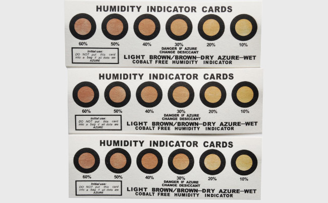 Cobalt-free Humidity Indicator Cards
